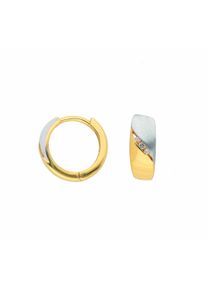 Adelia´s ADELIA ́S Damen Paar Ohrhänger "1 Paar 585 Gold Ohrringe / Creolen mit Zirkonia", Damen, Gelbgold 585, gold, Gelbgold 585, Ohrringe, mit Zirkonia