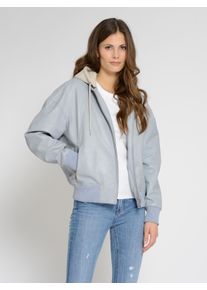 Maze Damen Blouson "42021287", blau, Gr. XS, Obermaterial: 100% Lammleder / Innenfutter: 100% Baumwolle / Ärmelfutter: 100% Polyester / Strick: 95%