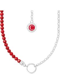 Thomas Sabo Damen Charm-Kette "rote Beads und Gliederelemente, KE2190-007-10-L45v", 45, Silber 925 (Sterlingsilber), B: 4mm, bunt, Silber 925
