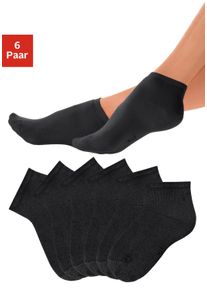 H.I.S. H.I.S Damen Kurzsocken, Gr. 35, schwarz, Polyamid, Baumwolle, Elasthan, uni, Socken, mit kuscheligem Innenfrottee