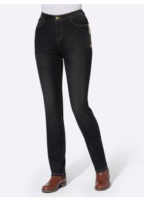 Casual Looks Damen 5-Pocket-Jeans, schwarz, Gr. 195, unifarben, 79% Baumwolle, 19% Polyester, 2% Elasthan, Jeans