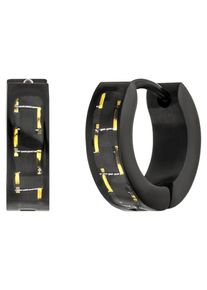 Jobo Damen Paar Creolen, Edelstahl, schwarz, Edelstahl, Ohrringe, Edelstahl schwarz beschichtet