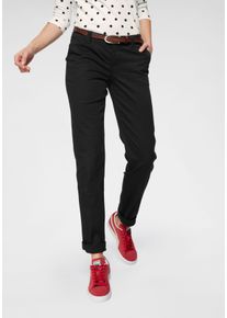 AJC Damen Chinohose, schwarz, casual, Gr. 32, unifarben, gepflegt, Web, Obermaterial: 97% Baumwolle, 3% Elasthan, Hosen, in lässiger Form mit
