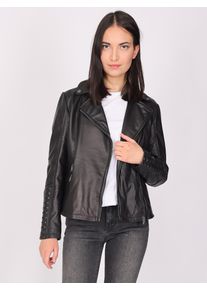 Maze Damen Lederjacke "42018116", schwarz, Gr. 44, Obermaterial: 100% Leder / Innenfutter: 100% Baumwolle / Ärmelfutter: 100% Polyester, Jacken