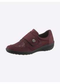 Classic Basics Damen Klettschuh, Gr. 42, rot, Nubukleder, Schuhe