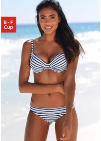 Venice Beach Damen Bügel-Bikini-Top "Summer", blau, Gr. 36, gestreift, Polyamid, Xtra Life LYCRA, Bikini-Oberteile, mit Doppelträgern
