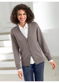 Casual Looks Damen Strickjacke, grau, Gr. 36, unifarben, 50% Baumwolle, 50% Polyacryl, Strickjacken