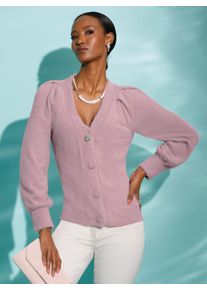 CRÉATION L CREATION L Damen Strickjacke, lila, Gr. 40, unifarben, 100% Polyamid, Strickjacken