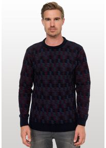 Rusty Neal Herren Strickpullover, blau, casual, Gr. XXXL, 70% Polyacryl, 30% Baumwolle, Pullover, mit schöner Musterung