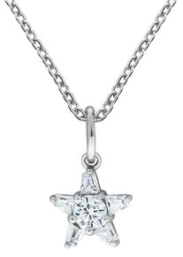 Firetti Damen Kette mit Anhänger "Schmuck Geschenk Silber 925 Halsschmuck Halskette Ankerkette Stern", Silber 925 (Sterlingsilber), L: 45cm B: 1mm,