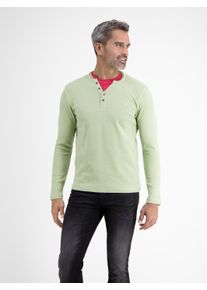 Lerros Herren Sweatshirt "Lerros Langarmserafino mit Logostitching", grün, Gr. S, 97% Baumwolle, 3% Elasthan, Sweatshirts