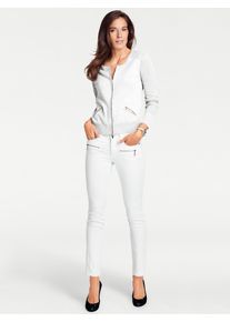 Heine Damen Cardigan, weiß, Gr. 40, unifarben, 90% Baumwolle, 10% Seide, Strickjacken