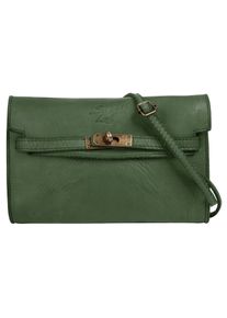 Samantha Look Damen Umhängetasche, grün, Leder, vintage, Taschen, echt Leder, Made in Italy