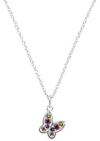 s.Oliver JUNIOR Mädchen Kette mit Anhänger "Schmetterling, 2033912", Silber 925 (Sterlingsilber), L: 40cm B: 1mm, bunt, Silber 925 (Sterlingsilber),
