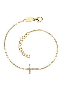 Engelsrufer Damen Silberarmband "Armband, Armkette, Kreuz, ERB-LILCROSS-ZI", Silber 925 (Sterlingsilber), gold, Silber 925 (Sterlingsilber),