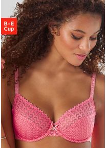 s.Oliver Damen Bügel-BH, Gr. 85, pink, Spitze, Obermaterial: 85% Polyamid, 12% Elasthan, 3% Polyester, feminin, BHs, mit transparenten Obercups aus