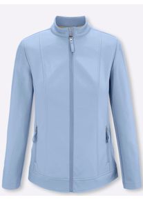 Classic Basics Damen Lederimitatjacke, blau, Gr. 42, unifarben, 100% Viskose, Jacken