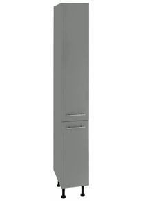 Apothekerschrank Optifit, B:30cm H:211,8cm T:58,4cm, grau, Küche, Schränke, "Bern", 30 cm breit, 212 cm hoch, mit höhenverstellbaren Stellfüßen