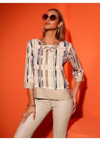 CRÉATION L CREATION L Damen Schlupfbluse, orange, Gr. 38, gemustert, mehrfarbig, 100% Polyester, Blusen