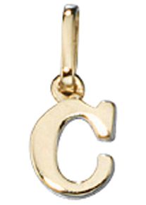 Jobo Damen Buchstaben-Anhänger "Anhänger Buchstabe", C, Gelbgold 333, gold, Gelbgold 333, Schmuckanhänger, 333 Gold