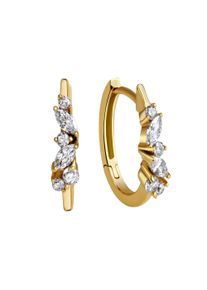 Celesta Damen Paar Creolen "375 Gold Zirkonia", ONE-SIZE, Gold, gelb, Gold, Ohrringe