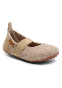 bisgaard Kinder Hausschuh "bisgaard ballet wool", Gr. 25, braun, Wolle, Glitzer, modisch, Schuhe, Ballerina, Schlupfschuh mit praktischem Gummizug