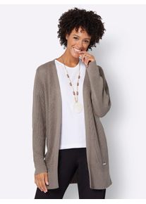 Casual Looks Damen Strickjacke, grau, Gr. 40, unifarben, 50% Baumwolle, 50% Polyacryl, Strickjacken