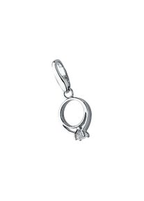 Damen Charm-Einhänger "Ring mit einem Zirkonia, Silber 925", silber, Giorgio Martello MILANO, Silber 925 (Sterlingsilber), Charms