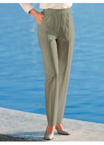 Classic Basics Damen Schlupfhose, grün, Gr. 40, unifarben, 62% Polyester, 36% Viskose, 2% Elasthan, Hosen