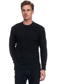 Rusty Neal Herren Strickpullover, schwarz, casual, Gr. XL, unifarben, 75% Polyacryl, 25% Baumwolle, Pullover, mit elegantem Rundhalsausschnitt