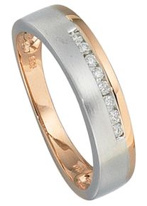 Jobo Damen Diamantring, 50, SI = kleine Einschlüsse, Roségold 585-Weißgold 585-Diamanten, rosa, Rosu00e9gold 585, Weißgold 585, Diamanten,