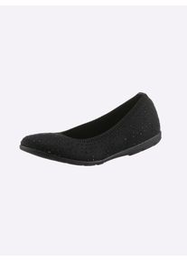 Caprice Damen Ballerina, Gr. 42, schwarz, Textil, sportlich, Schuhe
