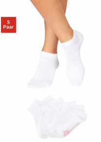 Arizona Damen Sneakersocken, Gr. 35, weiß, Polyamid, Baumwolle, Elasthan, uni und gemustert, Socken, mit süßem Pfotendesign unter der Sohle