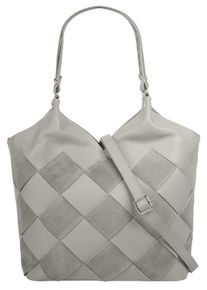 Samantha Look Damen Shopper, grau, Leder, Taschen, echt Leder, Made in Italy