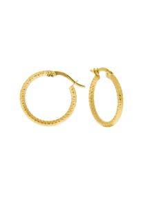 Diamonds by Ellen K. Damen Paar Creolen "Gold 375 strukutriert 18mm", ONE-SIZE, Gold, gelb, FASCINATION BY ELLEN K., Gold, Ohrringe