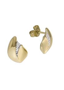 Diamonds by Ellen K. Damen Paar Ohrstecker "375 Gelbgold bicolor Zirkonia", ONE-SIZE, Gold, gelb, FASCINATION BY ELLEN K., Gold, Ohrringe