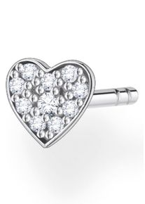 Thomas Sabo Damen Single-Ohrstecker "Herz pavé silber, H2145-051-14", Silber 925 (Sterlingsilber), bunt, Silber 925 (Sterlingsilber), Ohrringe, mit