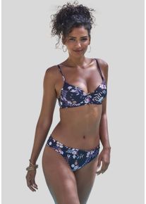 Sunseeker Damen Bikini-Hose "Bettie", schwarz, Gr. 36, bedruckt, geblümt, Microfaser, Microfaser, Badehosen, mit floralem Effekt