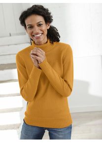 Casual Looks Damen Rollkragenpullover "Pullover", gelb, Gr. 40, unifarben, 50% Baumwolle, 50% Polyacryl, Pullover