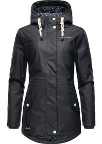 Navahoo Damen Regenjacke "Oceans Heart", blau, modisch, Gr. XL, Oberstoff: 70% Polyester, 30% Polyurethan, Futter: 100% Polyester, Wattierung: 100%