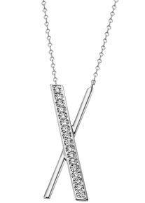 Firetti Damen Kette mit Anhänger "Schmuck Geschenk Silber 925 Halsschmuck Halskette Ankerkette Kreuz", Silber 925 (Sterlingsilber), L: 45cm B: 1,2mm,