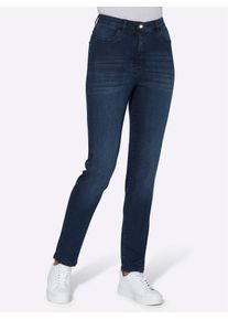 Classic Basics Damen High-waist-Jeans, blau, Gr. 19, unifarben, 81% Baumwolle, 17% Polyester, 2% Elasthan, Jeans