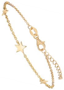 Jobo Damen Armband "Sterne", Silber 925 (Sterlingsilber), gold, Silber 925 (Sterlingsilber), Armbänder, 925 Silber vergoldet 19 cm
