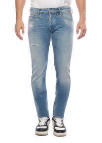 Herren Slim-fit-Jeans, blau, casual, Gr. 30, Le Temps Des Cerises, 100% Baumwolle, Jeans, mit trendigen Used-Details