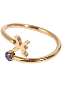 Firetti Damen Fingerring "Schmuck Geschenk Damenring Sternzeichen", 5,00 g, Fische, Edelstahl, 1,2mm, bunt, Edelstahl, Fingerringe, Made in Germany -