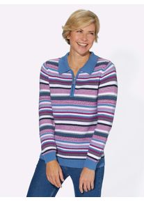 Casual Looks Damen Strickpullover "Pullover", bunt, Gr. 40, gemustert, gestreift, mehrfarbig, 59% Baumwolle, 41% Polyacryl, Pullover