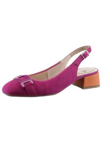 Ara Damen Slingpumps "GRAZ", Gr. 2,5, pink, Ziegenveloursleder, Glattleder, modisch, Schuhe, Abendschuh, Sommerschuh, Blockabsatz, in abgerundeter
