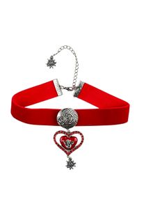 Allgäu Rebell ALLGÄU REBELL Damen Kette mit Anhänger "Dorothea", rot, Basic, Metall, Halsketten, mit Glassteinen