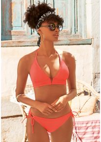 Vivance Damen Triangel-Bikini, orange, Gr. 34, unifarben, Recycling-Polyamid, Bikini-Sets, mit trendigem V-Ausschnitt