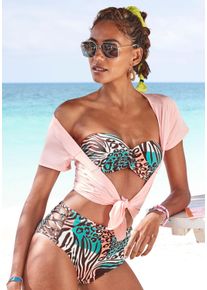 Venice Beach Damen Highwaist-Bikini-Hose "Maia", grün, Gr. 34, Animalprint, Microfaser, Polyamid, Badehosen, mit trendigem Druck